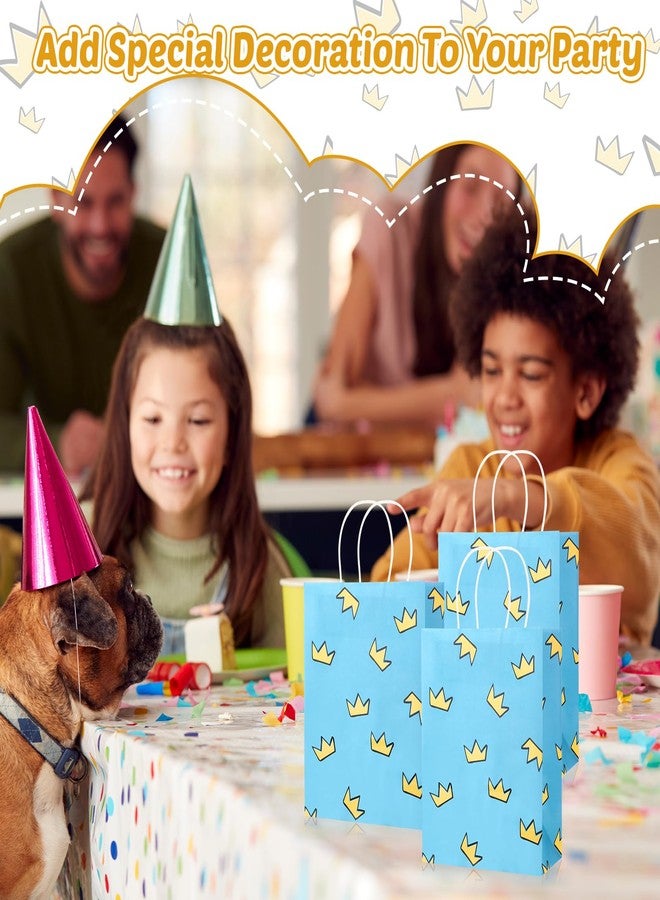 Supervitae 24 Pcs Dog Party Favor Bags with Handles, Blue Comic Goodie Gift Bags with Yellow Crown Pattern for Comic Hero Theme Birthday Party Supplies - Image 4